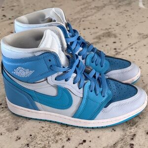 Jordan 1 Women's Sneakers Blue and White